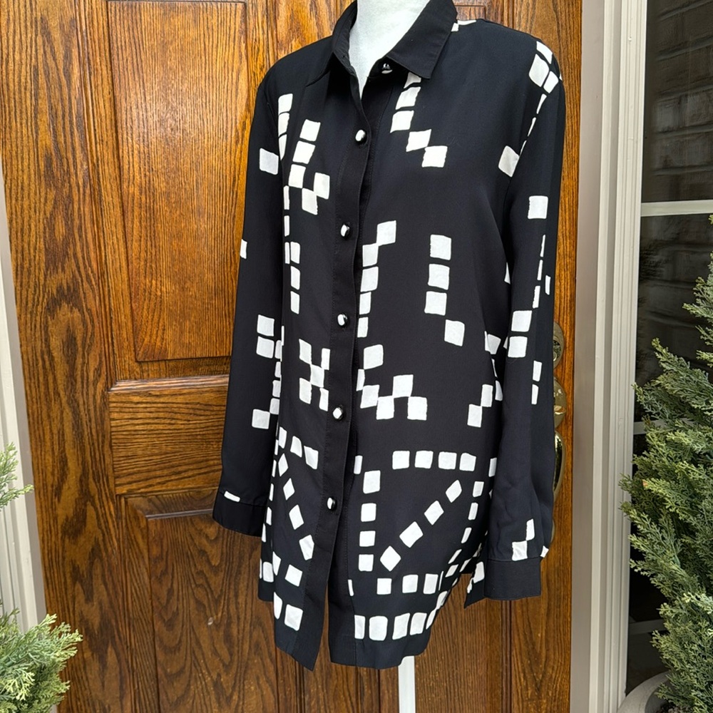 Vintage Peter Popovitch Graphic Button Down Blouse - Picture 2 of 15